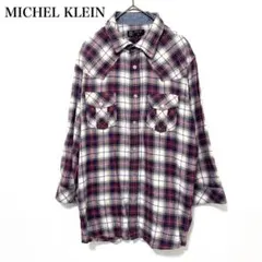ミッシェルクラン チェック柄ウエスタン9分袖シャツ アメカジ 大人カジュアル