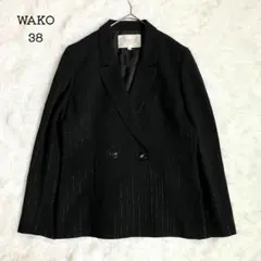 良品✨ ワコー セレクション 銀座 和光 テーラード ジャケット ストライプ 黒