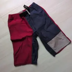 140半ズボン赤と紺のバイカラー ハーフパンツ男の子こどもFOキッズ