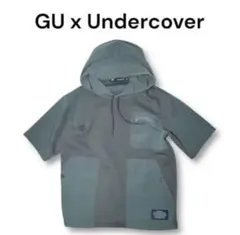 GU×UNDERCOVER ダブルフェイス半袖5分袖パーカー　オリーブ　XL