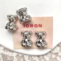シルバーくまちゃん✳︎ハンドメイドピアス✳︎イヤリング