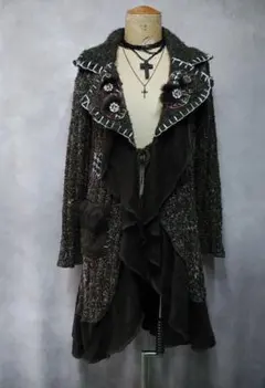 y2k　ニット　ロングカーディガン　フェアリーグランジ　平成　訳あり　60325