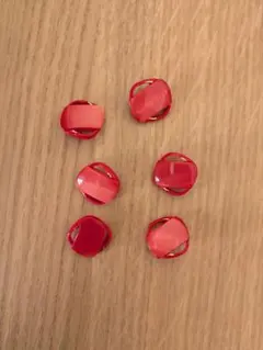 #301 レトロ赤色ボタン 6個セット