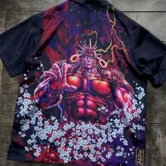 絡繰魂 粋 北斗の拳 コラボ ラオウ 半袖 アロハシャツ 総柄 和柄 刺繍 桜のサムネイル