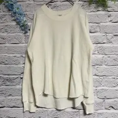 【超美品】ビームスハート アイボリー ニット 長袖 薄手 コットン 綿100