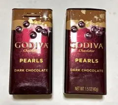 GODIVA PEARLS ダークチョコレート 空き缶 2個セット