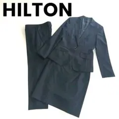 ウール ストレッチ ヒルトン スーツ セットアップ ブラック ストライプ 9号