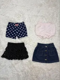 女の子 ボトムス 4点セット 80cm カーターズ 西松屋 スカート パンツ