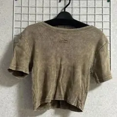 WEGO リブ 半袖 Tシャツ ブラウン F クロップド丈