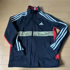 adidas ジャージ ジップアップ 黒 赤　ゴールド