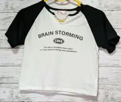 子供服 半袖 夏服 150 クロップドTシャツ ホワイト/ブラック