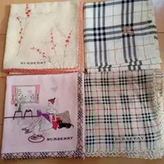 Burberry イラスト刺繍入りハンカチ 女の子 2枚セット - メルカリ