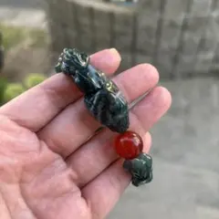 グアテマラ産翡翠 龍神彫刻ブレスレット 内径17cm - メルカリ