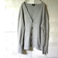 ユニクロUNIQLO✨秋冬 グレー Vネック カーディガン 5ボタン Mサイズ