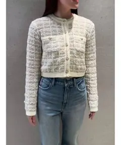 【新品未使用】LILY BROWN ツイードニットカーディガン ラメ