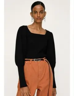 【SLY】スクエアネックパフスリーブトップス