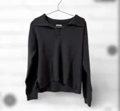 GU ニットポロシャツ スタイル ダークグレー