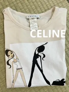 CELINE Tシャツ 半袖 Sサイズ ベージュ系 イラストプリントのサムネイル