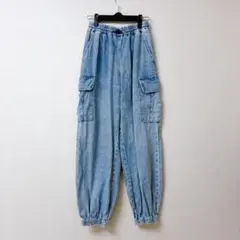 GU デニムカーゴパンツ バルーンシルエット L レディースのサムネイル