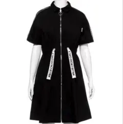 BLUE CROSS GIRLS 150 袖メッシュ ロゴ ワンピース ブラックのサムネイル