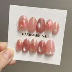 【現品】ネイルチップ フレンチガーリー ニュアンス サイズオーダー ぷっくり