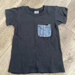 F.O.KIDS 黒 Tシャツ 120 デニムポケット付き