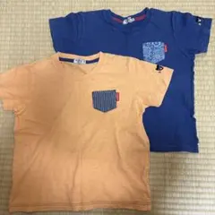 DOUBLE_B 青＆オレンジ Tシャツ 2枚セット 子供服130