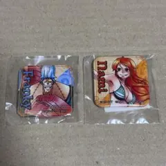 ONEPIECE ワンピースタワー　スクエア缶バッジ　ナミ　フランキー　セット