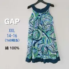 GAP ノースリーブワンピース XXL 14-16 (160相当)膝丈 総柄