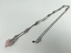 t1212　美品　モネ　Monet　ローズクォーツ　ロングネックレス
