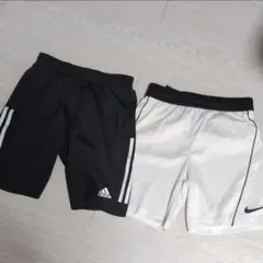 adidasとNIKE 2着セット ハーフパンツセット 130cm