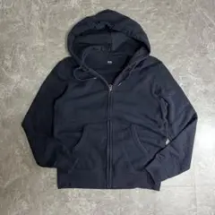 UNIQLO ジップパーカー Y2K パーカー　ジップアップ　ネイビー
