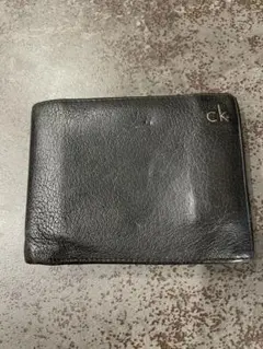 ck 黒 レザー 二つ折り財布
