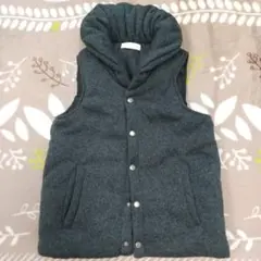 グレー 中綿キルティングベスト
