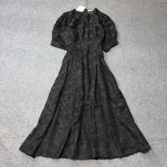 LILY BROWN エンボスオーガンジーLilyグリッタードレス ブラック
