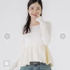 裾バルーンドッキングロングTシャツ