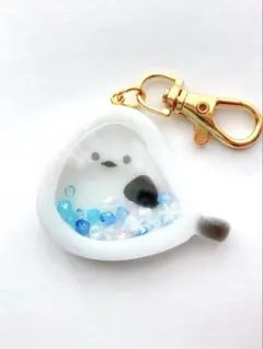 シマエナガ　シェイカーキーホルダー　レジン