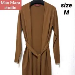 【MaxMara STUDIO】ロングカーディガン ベルト付き シンプル ニット