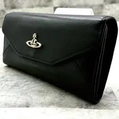 極美品 ヴィヴィアンウエストウッド 長財布 折り財布レター型 オーブ でかロゴ