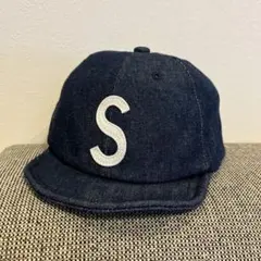 美品！デニム キャップ Sロゴ キッズ用　54cmのサムネイル