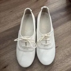 I LOVE FLAT ホワイトリボン付きフラットシューズ