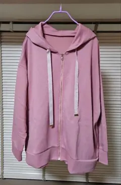 セシール バックフリルパーカー パーカー ピンク 4L