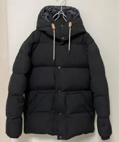 美品　ロンハーマン　ダウンコート　ラムレザー　ベロア　切り替え　キルティング　黒 良品 Ron Herman キルティングダウン レザーパッチ ブラックM