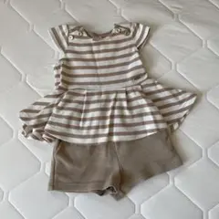 プティマイン　セットアップ　淡色　ブラウン 80