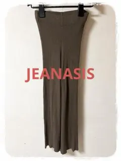 ☘️P1☘JEANASIS ブラウン リブニット パンツ F