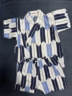 青と白の幾何学模様 甚平