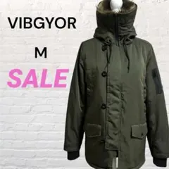 SALE♡VIBGYOR ビブジョー 中綿モッズコート ファー付きフード カーキ