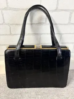 GUCCI グッチ リザード型押し ターンロック ハンドバッグ ゴールド金具 GUCCI グッチ リザード型押し ターンロック ハンドバッグ ゴールド金具