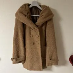 ボア風生地のコート