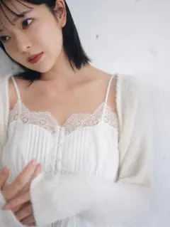 【新品】snidel ボレロ×レースキャミセットアップ WHT フリー